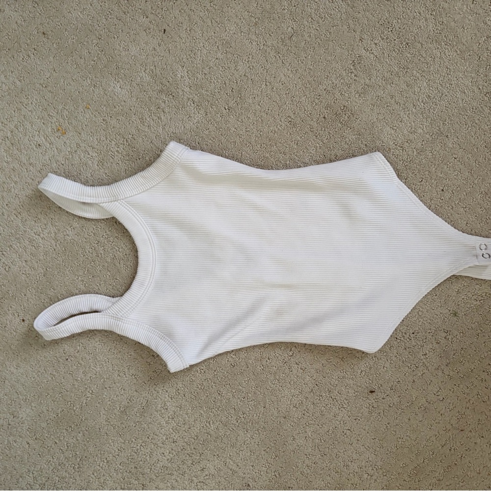 Target White Ribbed Tank Bodysuit